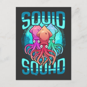 squidスクワッドシーアニマル海恋人タコの友人 ポストカード