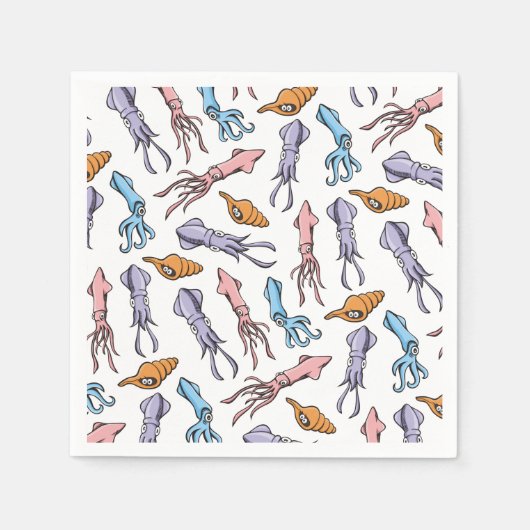 Squidマンガパターン スタンダードカクテルナプキン (正面)