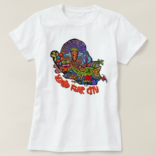 squid恐怖シティモンスターマッシュ tシャツ (デザイン正面)