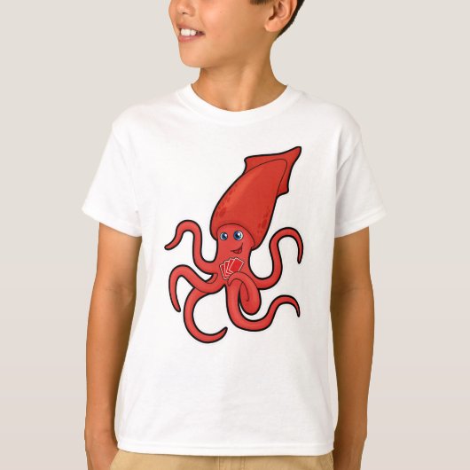 squid atトランプのポーカーカード付きトランプのポーカー tシャツ (正面)