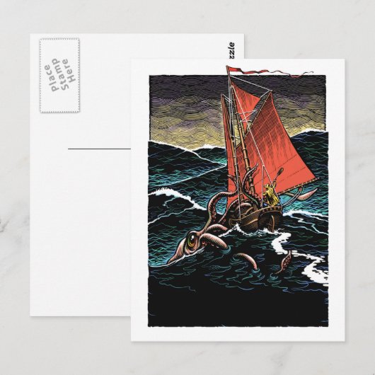 Squid Attackはがき ポストカード (正面/裏面)