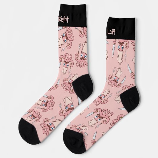 Squid Chef漫画パターンソックス ソックス (左)