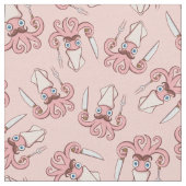 Squid Chef漫画パターン ファブリック (クローズアップ)