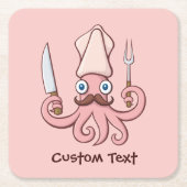Squid Chef漫画 スクエアペーパーコースター (正面)