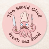 Squid Chef漫画 ラウンドペーパーコースター (正面)