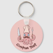 Squid Chef Cartoon Keychain キーホルダー (正面)