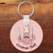 Squid Chef Cartoon Keychain キーホルダー (正面)