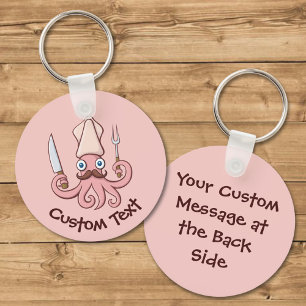 Squid Chef Cartoon Keychain キーホルダー