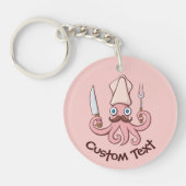 Squid Chef Cartoon Keychain キーホルダー (正面)