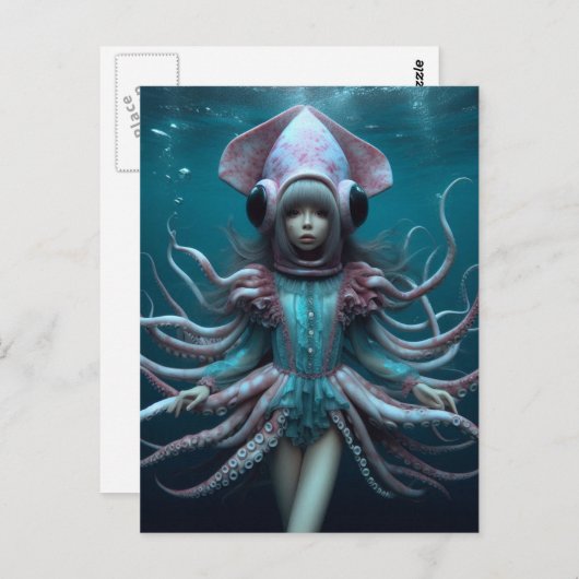 Squid Fashions AI Generated Art ポストカード (正面/裏面)