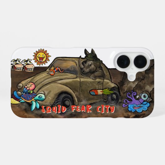 Squid Fear City RHINO EDITION  iPhone 16ケース (裏面横)