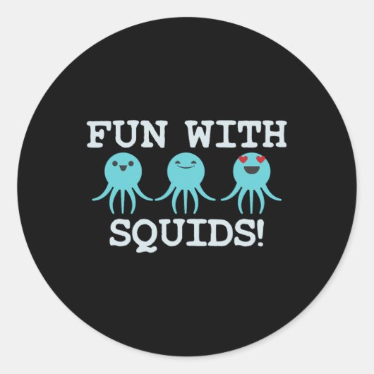 Squid Marine Biologist先生学生ギフト ラウンドシール (正面)