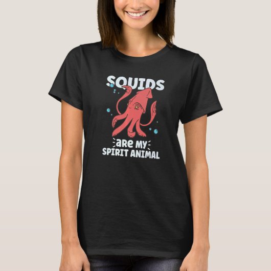 Squid Octopus Squid Marine Biologist Tシャツ (正面)