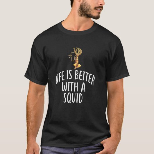 SQUID Tシャツのイカなら命が惜しおもしろいい Tシャツ (正面)