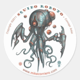 Squidobot-Oステッカー ラウンドシール