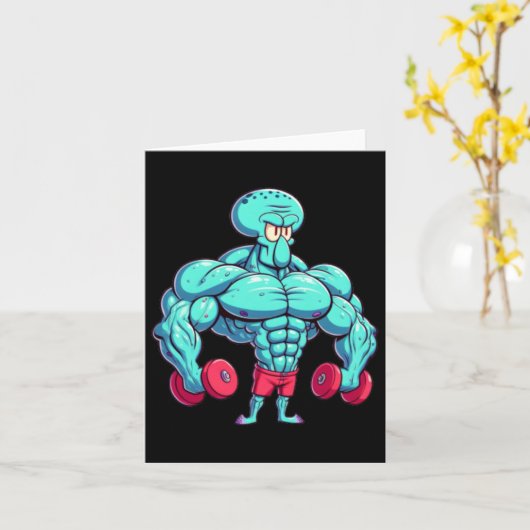 Squidward Gym Sticker カード (黄色い花)
