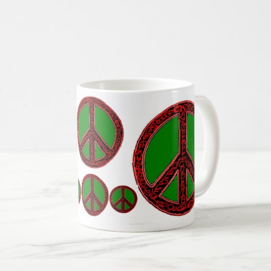 Squiggleの平和 コーヒーマグカップ (正面右)