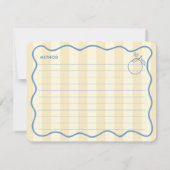 Squiggle Border Lemons Bridal Shower Recipe Card 招待状 (裏面)