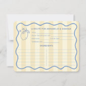 Squiggle Border Lemons Bridal Shower Recipe Card 招待状 (正面)