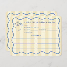 Squiggle Border Lemons Bridal Shower Recipe Card 招待状