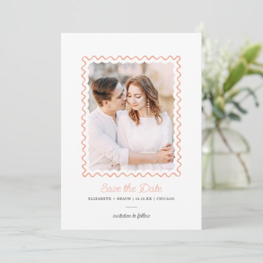 Squiggle Frame写真Date Cardを保存 セーブザデート (スタンド正面)