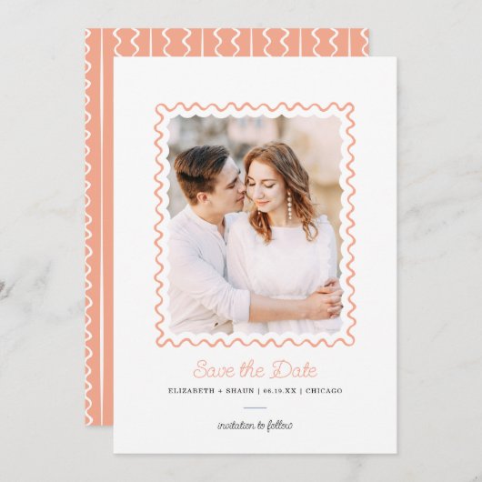 Squiggle Frame写真Date Cardを保存 セーブザデート (正面/裏面)