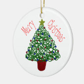 Squigglyクリスマスツリーのオーナメント セラミックオーナメント (左)