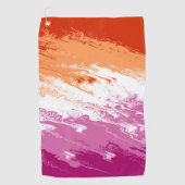 Squiggly Groovyトリップ（幻覚体験）のような抽象芸術レズビアンプライド国旗 ゴルフタオル (正面)