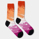 Squiggly Groovyトリップ(幻覚体験)のような抽象芸術レズビアンプライド国旗 ソックス (右)