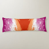 Squiggly Groovyトリップ(幻覚体験)のような抽象芸術レズビアンプライド国旗 ボディピロー (裏面)