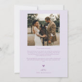 Squiggly Hand Drawn Line Purpleの結婚写真 サンキューカード (裏面)