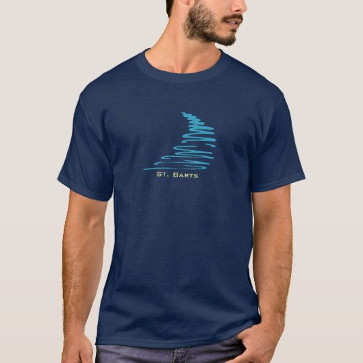 Squiggly Lines_Aqua Glow_St。 バート Tシャツ (正面)