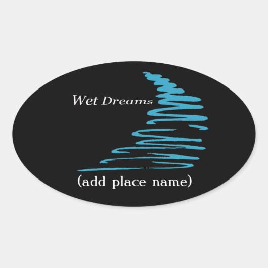 Squiggly Lines_Wet Dreamsネームドロップテンプレート 楕円形シール (正面)