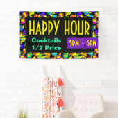 Squiggly Loopsシームレスパターン09 +あなたのバックグランス。 横断幕 (インサイチュ)