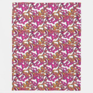 Squiggly Loopsシームレスパターン14 +あなたのバックグランス。 フリースブランケット