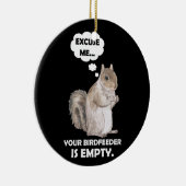 SquirrelあなたのBirdFeederが空である セラミックオーナメント (右)