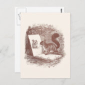 Squirrelが自分のスケッチを崇拝 ポストカード (正面/裏面)