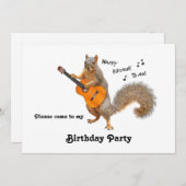 Squirrelギターバースデーパーティーへの招待 招待状 (正面/裏面)