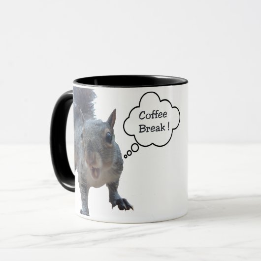 Squirrelコーヒーブレイクマグのパーソナライズ マグカップ (正面左)