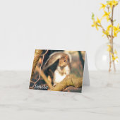 Squirrelスマイルの氏のメッセージカード カード (黄色い花)