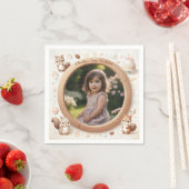 Squirrelフォトフレーム子供への誕生日パーティー スタンダードカクテルナプキン (インサイチュ)