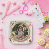 Squirrelフォトフレーム子供への誕生日パーティー ペーパープレート (パーティー)