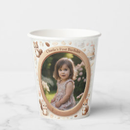 Squirrelフォトフレーム子供への誕生日パーティー 紙コップ