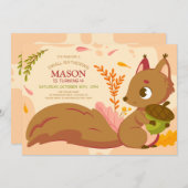 Squirrel誕生日パーティーの招待 招待状 (正面/裏面)