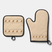 Squirrel Acorn & Leaves Oven Mitt & Pot Holder Set 鍋つかみ&鍋敷きセット (正面)