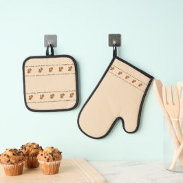 Squirrel Acorn & Leaves Oven Mitt & Pot Holder Set 鍋つかみ&鍋敷きセット