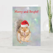 Squirrel and Candy Cane Christmas シーズンカード (正面)