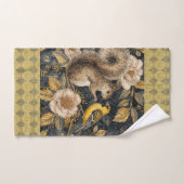 Squirrel and Yellow Canary with Flowers Pattern バスタオルセット (ハンドタオル)