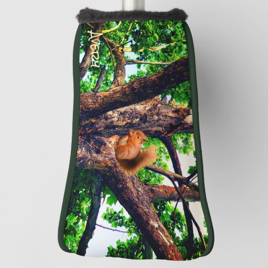 Squirrel Animal - w/ initials or Add Name ゴルフヘッドカバー (回転90)