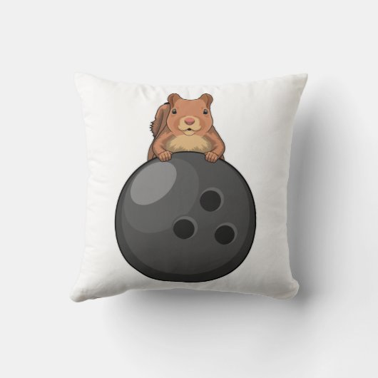 Squirrel at Bowling with Bowling ball クッション (裏面)